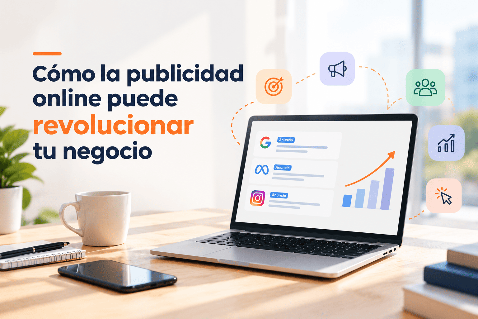 Publicidad online para empresas con estrategias de anuncios digitales, segmentación de clientes y crecimiento del negocio.