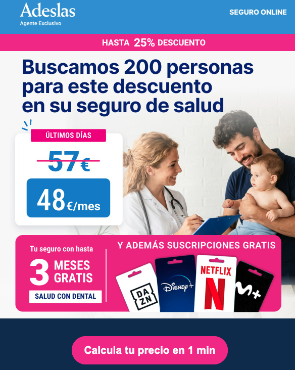 Publicidad Adeslas seguro de salud