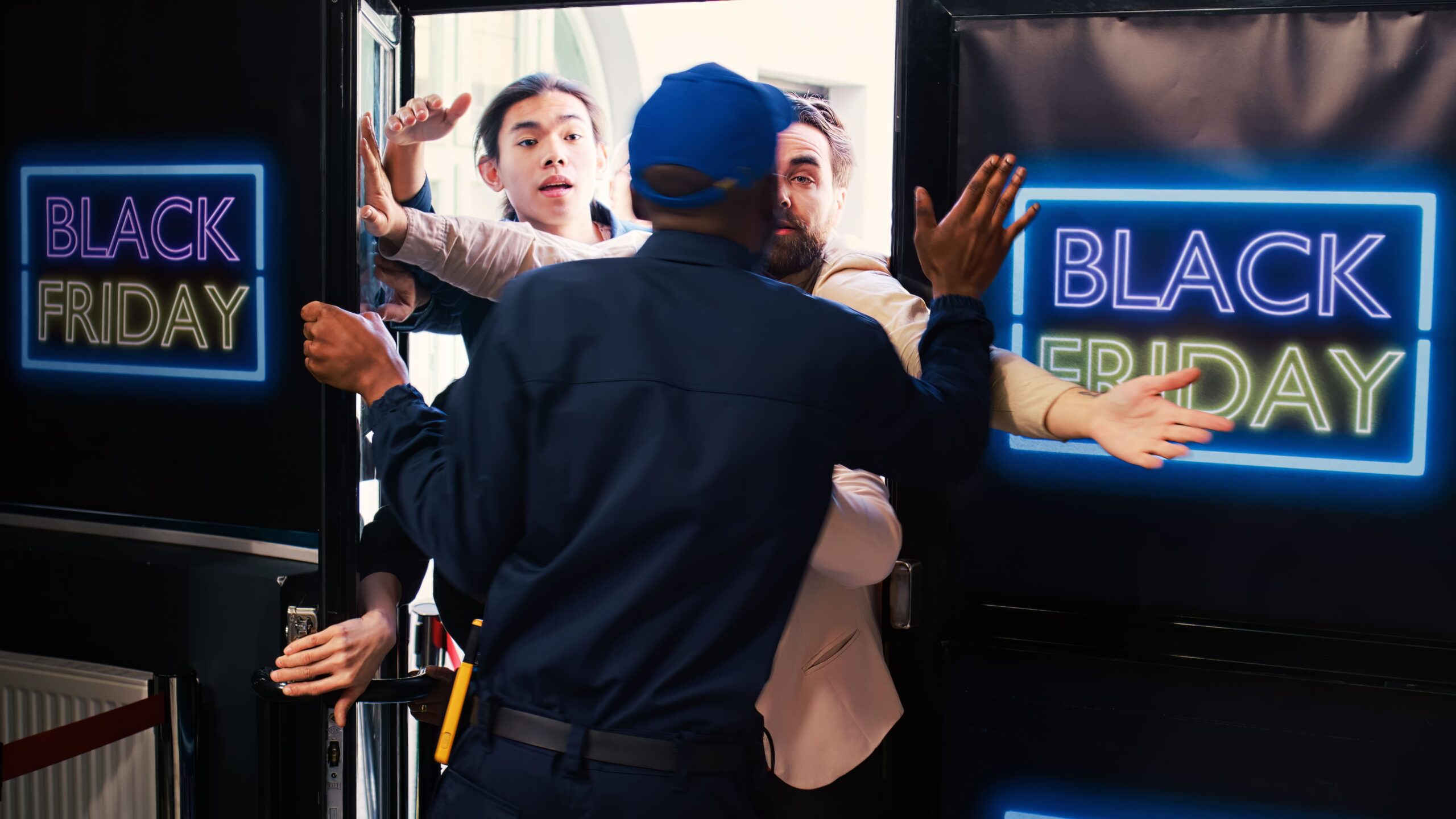 Comercio abriendo sus puertas a los clientes para Black Friday